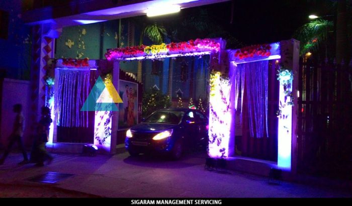 Entrance Arch Decoration done at AVN Mahal, Chengalpattu