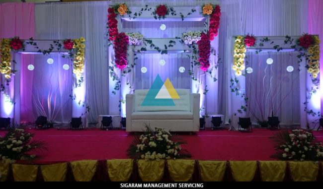 Wedding Reception Decoration at Sai Baba Tirumana mandapam, Pondicherry