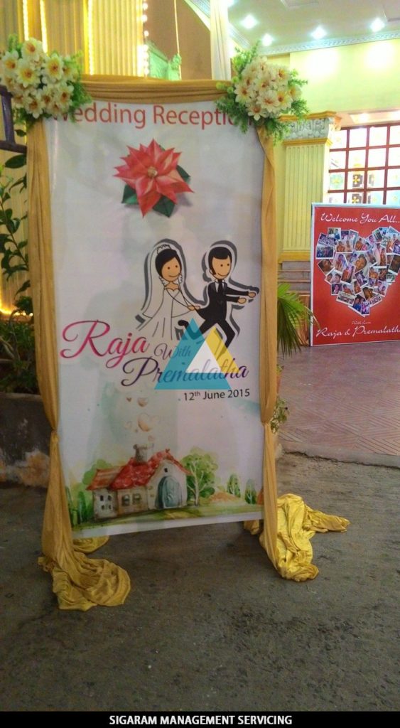 Name Board for Wedding Reception Decoration at Sai Baba Tirumana mandapam, Pondicherry