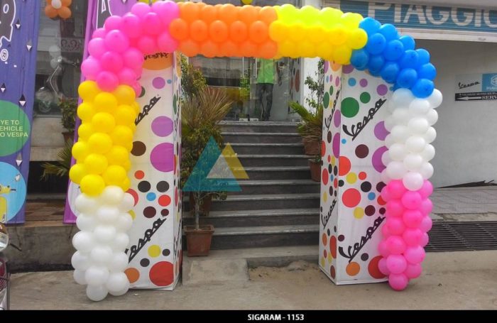 Vespa Showroom Entrance Arch Balloon Decoration, Pondicherry