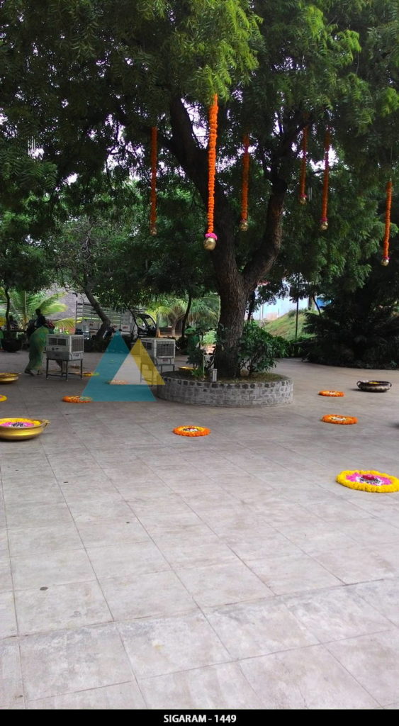 Engagement Decoration with Hanging marigold flowers at Prince Park Resort 1