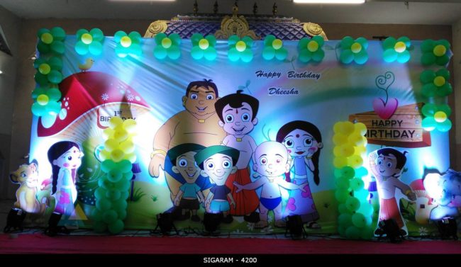 Chota Bheem themed Birthday Decoration (1) Chota Bheem themed Birthday Decoration (1)