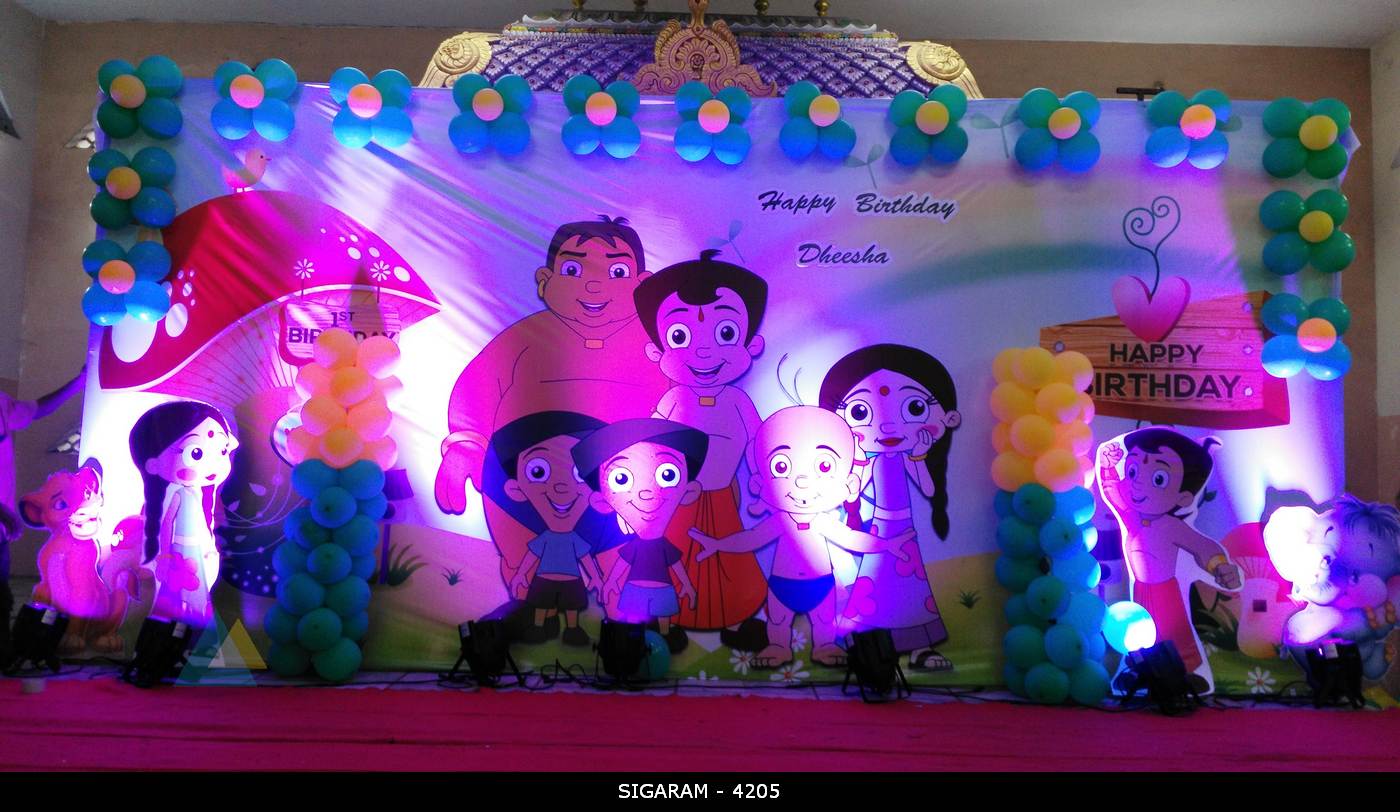 Chota Bheem Themed Birthday Decoration At Kottakuppam Pondicherry