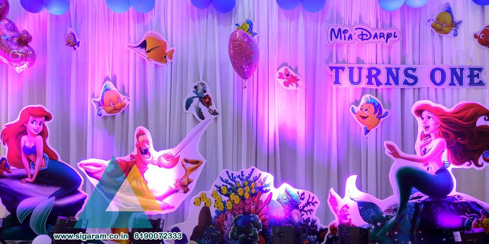 Littel Mermaid Theme Birthday Decoration