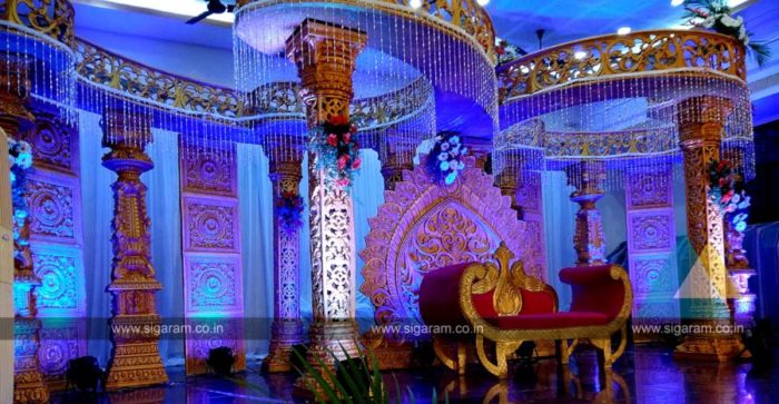Wedding Mandap Stage Decoration at Anandha Thirumana Nilayam, Puducherry, Fiber Decoration