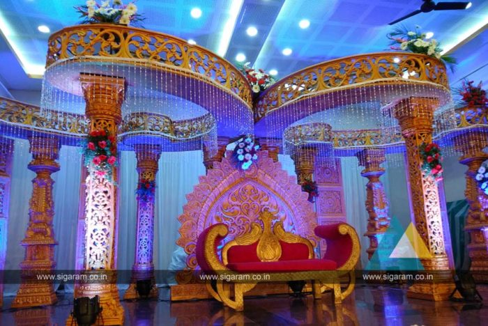 Wedding Mandap Stage Decoration at Anandha Thirumana Nilayam, Puducherry, Fiber Decoration