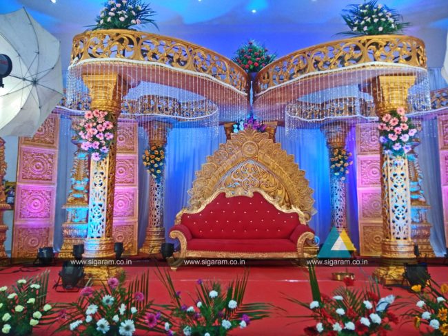 Reception wedding decoration at Logalakshmi Mahal Villupuram (4)