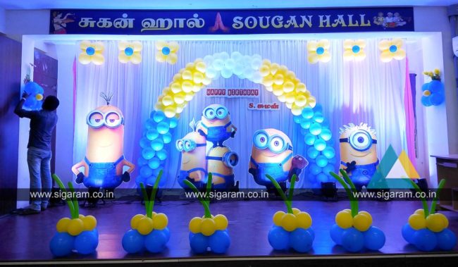 Minions Theme Birthday decoration Sougan Hall Pondicherry (3)