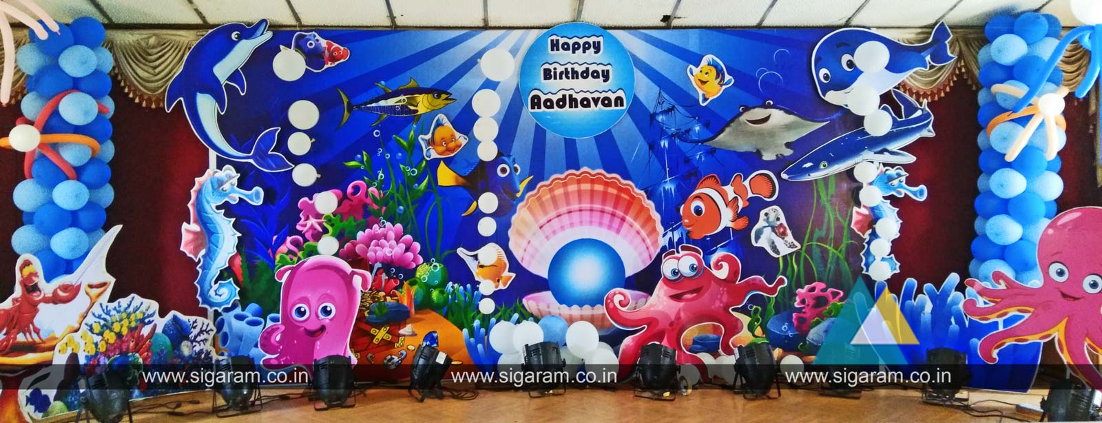 Ocean Themed Birthday Balloon decoration at Vadalur