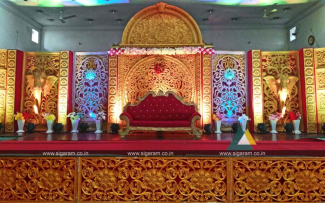 Reception stage decoration at Thamizh mandapam Pondicherry (2)