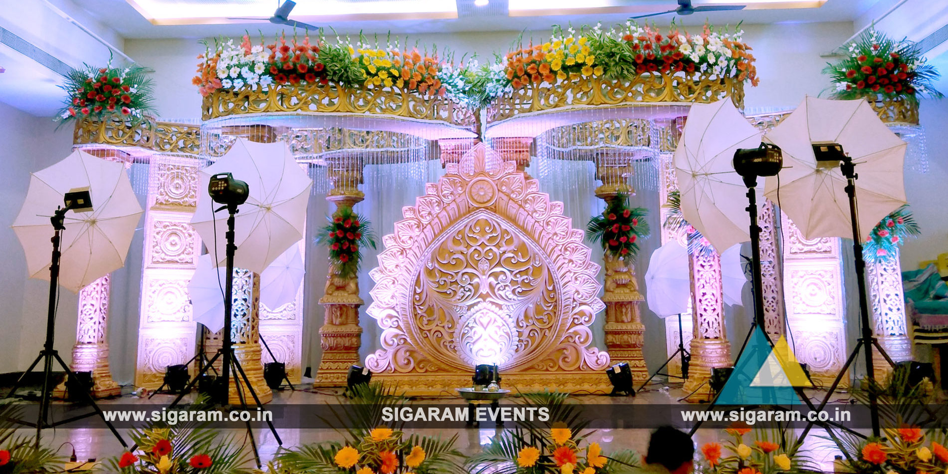 Wedding, Reception stage decoration at Anandha Thirumana Nilayam ...