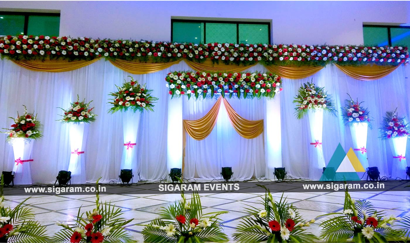 Church Wedding and Reception decoration at Logalakshmi Mahal ...