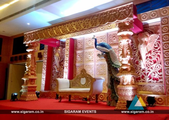 Valaikappu stage decoration at Sunway Hotel, Pondicherry