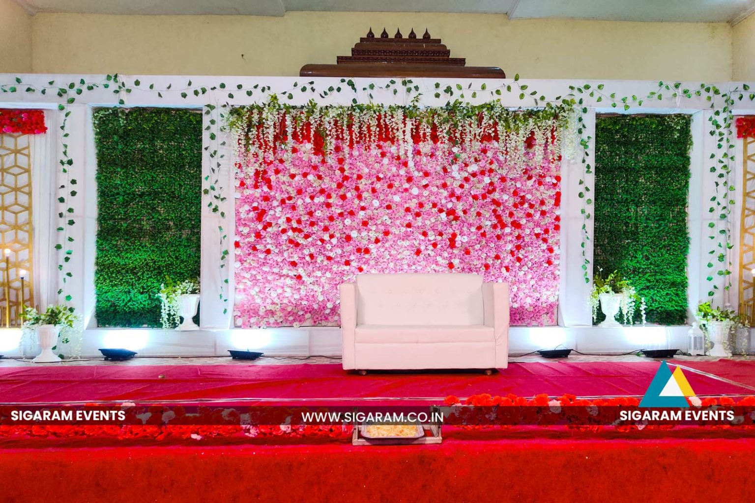 Reception & Wedding stage decoration at Sugam Kalyana Mandapam